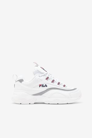 FILA Ray Sneakers White / Navy / Metal / Silver,Womens Shoes | CA.WBLZEQ217